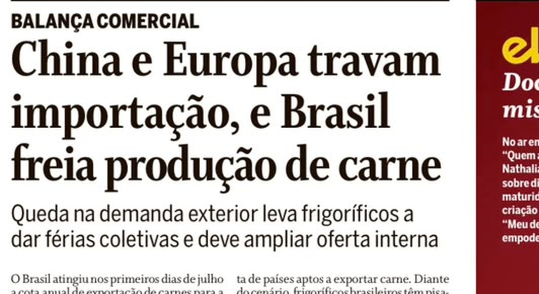 A China 'travou' a carne brasileira: a cota, a sobretaxa e o que o O Globo mostrou